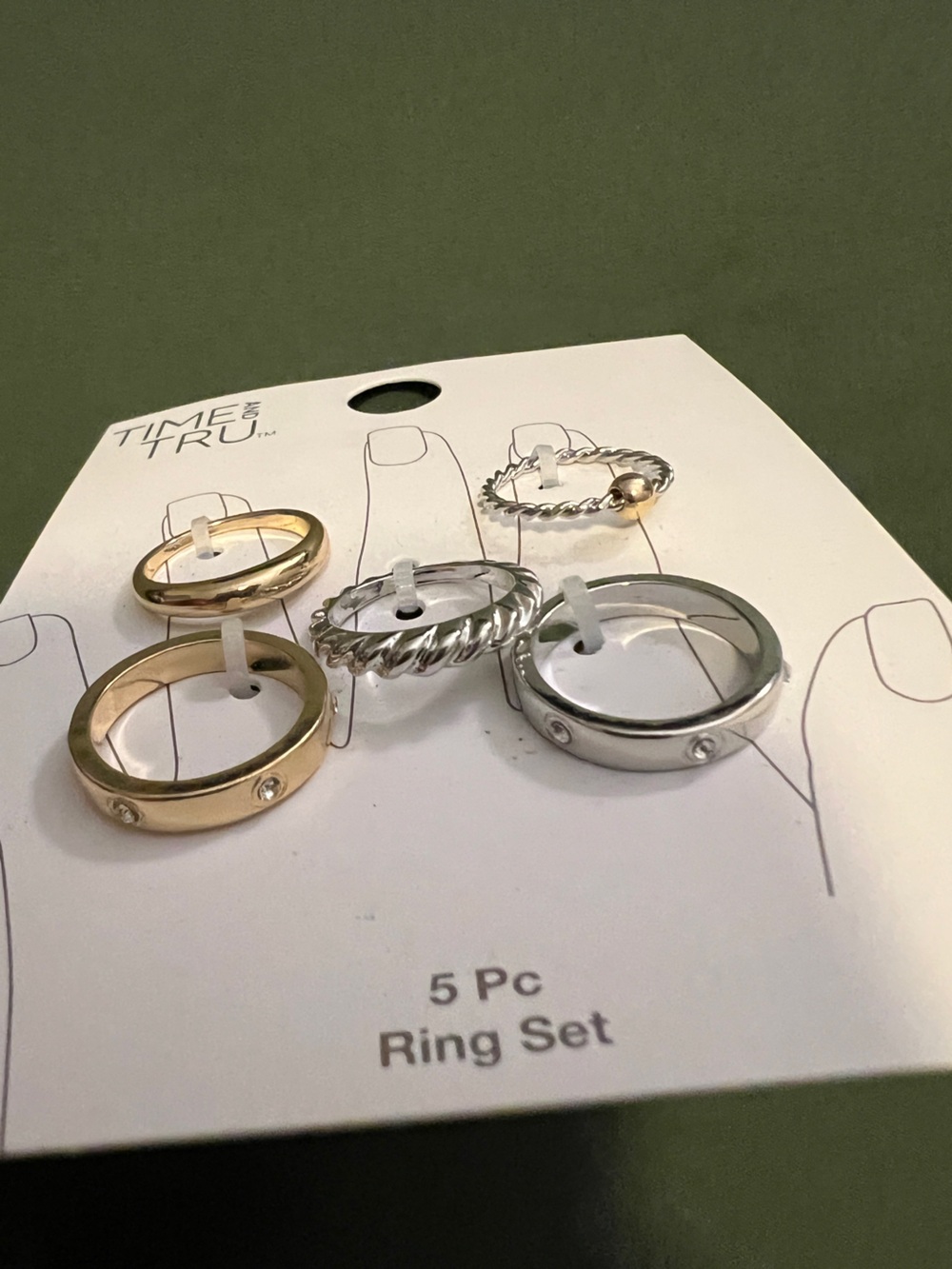 Mixed Metal Stacking Rings Set - Gold & Silver - Picture 2 of 3